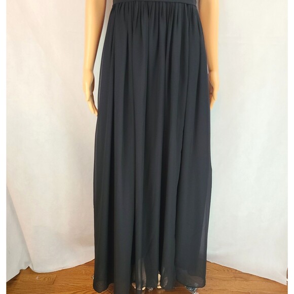 New Gala Special Occasion (2) Black Chiffon Flutter Sleeve Maxi Dress - Picture 3 of 10